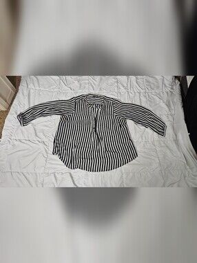 Torrid Black And White Striped Blouse